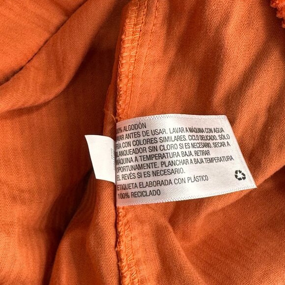 Wild Fable Orange Corduroy Mini Dress S Cotton Spaghetti Straps Y2K Babydoll - Picture 7 of 13